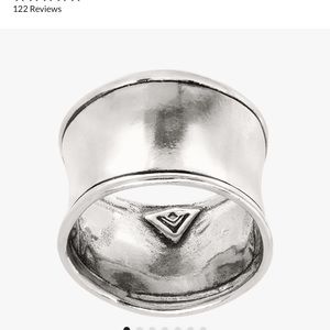 Silpada Hammered Cuff Silver Ring Size 9